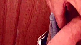 short foreskin handjob during solo masturbation at home