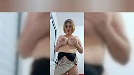 Enjoy Balancing The Breasts In Lingerie