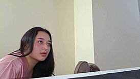 Latina Masturbates Big Tits on Desk