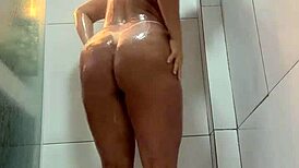 I'm showing off in the shower for a naughty follower, feeling sexy and curvy
