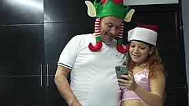 The stepfather feels horny from his stepdaughter's sweet caresses in lingerie