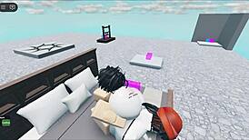 a whore fucks a huge white boy in a roblox collab, craving more intense sex