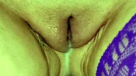 whore wife feels intense orgasm creampieing herself with dildo