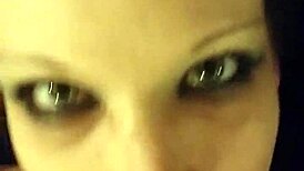 Redhead amateur gets covered in cum from blowbang