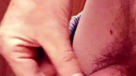 short foreskin handjob during solo masturbation at home