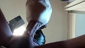 naked milf with pantyhose and heels gives blowjob with swallowing