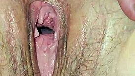 Hey, stepmother is stripping in her new thong, showing off those big tits