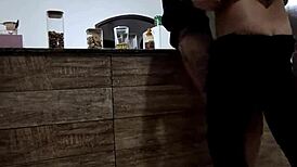 Cheating on hubby at the bar with a stranger's anal fun 😏