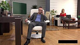 innovative piss concept in heels and glasses