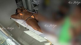 i give massage with micro bikini stuffed in pussy