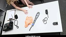 Male Officer and Milf Coworker Punish Teen Shoplifter Together