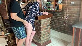 Hot milf engages in upskirt fuck