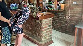 Hot milf engages in upskirt fuck