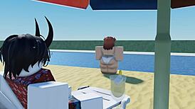 my special beach day with big tits and ass on display