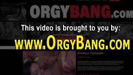 mature slut gets gangbanged in a hardcore orgy, swallowing cum everywhere.