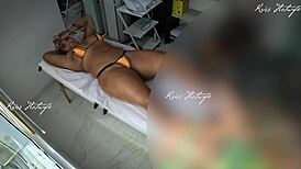 i give massage with micro bikini stuffed in pussy