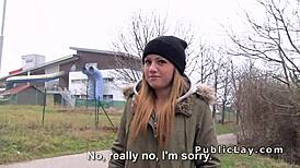 Brunette Euro Babe Suggestively Bangs In Outdoor POV Scene.