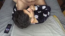 handjob and cum mouthful before bed feels so romantic