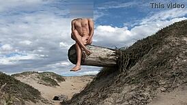 She says, 'Watch me tease cock nude at public beach.'