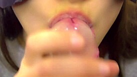 Japanese Amateur Blowjob Ends With Cum In Mouth