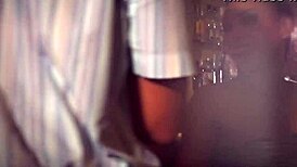 Rough European Sex in Bar with Juicy Latina Vagina