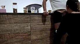 Cheating on hubby at the bar with a stranger's anal fun 😏