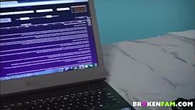 Dillion Carter acts as stepdaddy's princess on the sofa