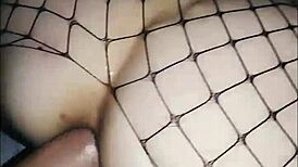 Wife's tight ass contrasts husband's big cock