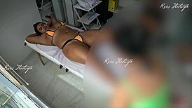 i give massage with micro bikini stuffed in pussy