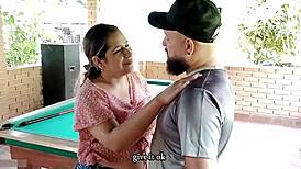 latina tenant satisfies her renter with a quick hot session