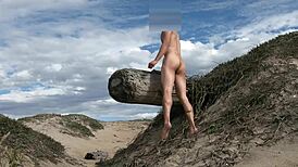 She says, 'Watch me tease cock nude at public beach.'