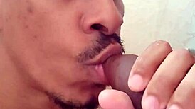 Seusubpink drinking piss from big black cock