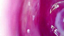 homemade video with camera deep in wet pussy, capturing intense orgasm