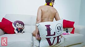 hogwarts student feels anal fuck with sex machine, fingering in lingerie