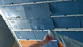 jerking off in the gym bathroom?