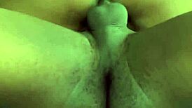 Ebony babe rides and takes doggy creampie with monster cock