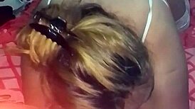 Grabo de frente con el celular como cogi con rubia de lenceria sexy thong and panties