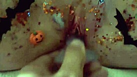 i masturbate my wet pussy in halloween cosplay and body painting