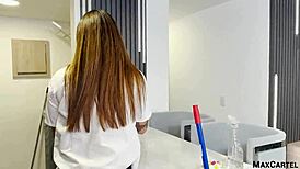 business man creampies latina maid's big ass and pussy