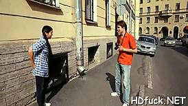 Hot Russian teen seduces with deep blowjob action