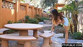 Asian Girl Flashes Upskirt Without Panties On The Street