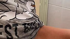 i gently caress my small clitoris in real morning masturbation