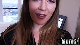 Newly weds create sexy tape with cock sucking in nylon leggings pov