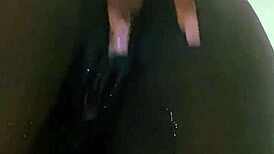 Amateur solo in ripped wet clothes from pov