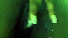 Amateur solo in ripped wet clothes from pov