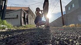 public pussy eating and car sex with monster cock