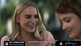 Besties Emma Hix and Adria Rae dive into rough fingering