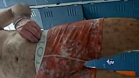 jerking off in the gym bathroom?