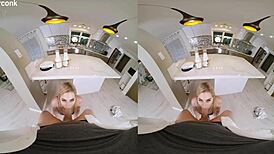 Loira vadia trai marido com leiteiro no VR porn!