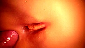 Her Ass Makes Me Happy, Watch This Cute Shaved Doll Get Handjob On Big Pussy.